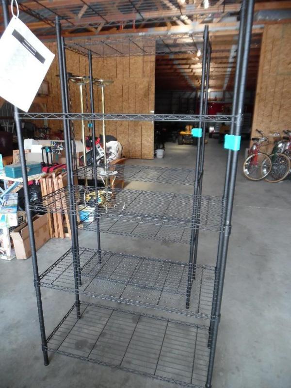 Metal shelves