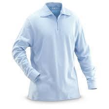 New French Military Surplus 14-zip Long-sleeved Shirt