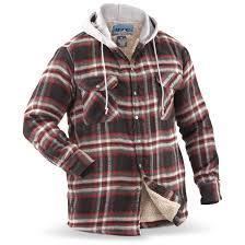 Mens Snap Front Sherpa Lined Hooded Jacket
