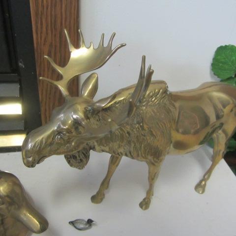 Brass Moose, Duck, Pewter Loon