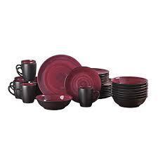 McLeland Design 16-Pc. Stoneware Dinnerware Set - WineBlack