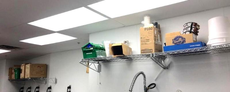 lot 301 image: 3 wall mounted NSF wire rack shelving, bring ...