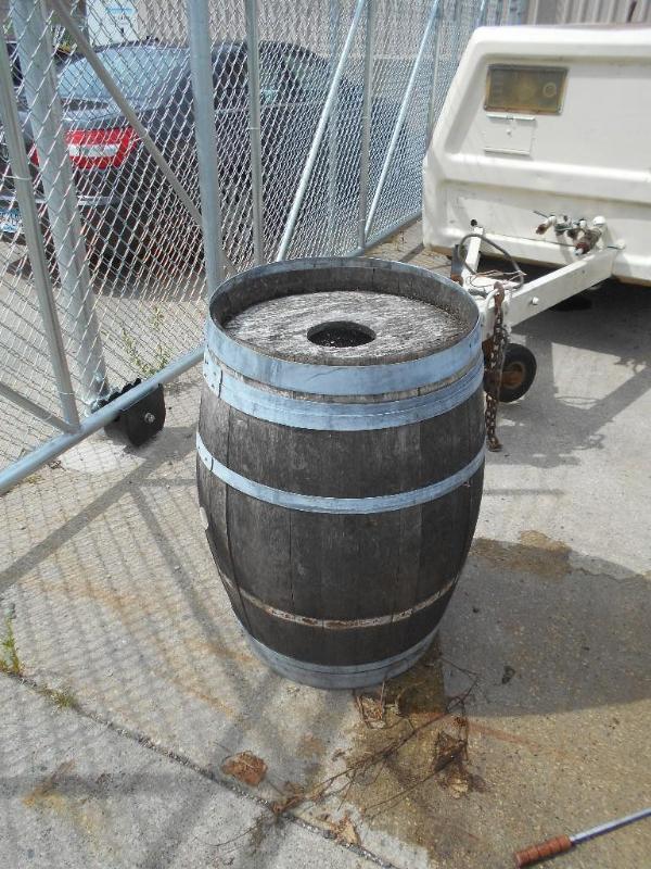 lot 24 image: Large Wooden Whiskey Barrel.