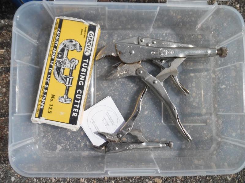 Vise grips and tube cutter