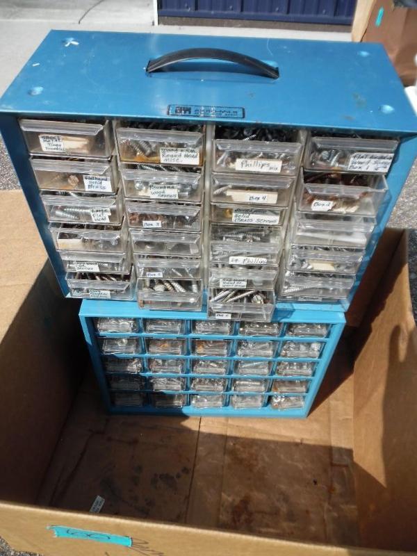 Storage bins and hardware
