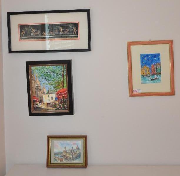 lot 102 image: 4 framed pictures - 1 oil signed by artist 10...