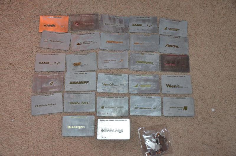 lot 156 image: Rare Metal Airline Ticket Validation Cards Th...