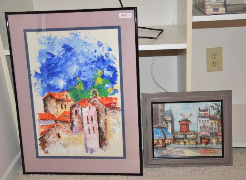 lot 157 image: 2 Signed Artwork-One is an oil. Measurements ...