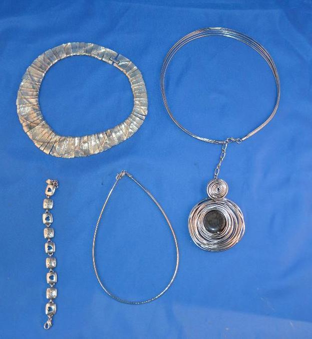 lot 170 image: 3 necklaces and one charm bracelet...