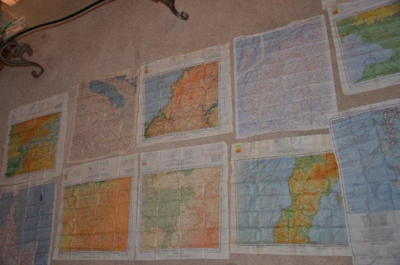 lot 183 image: 11 Authentic World War II Silk maps of the wo...