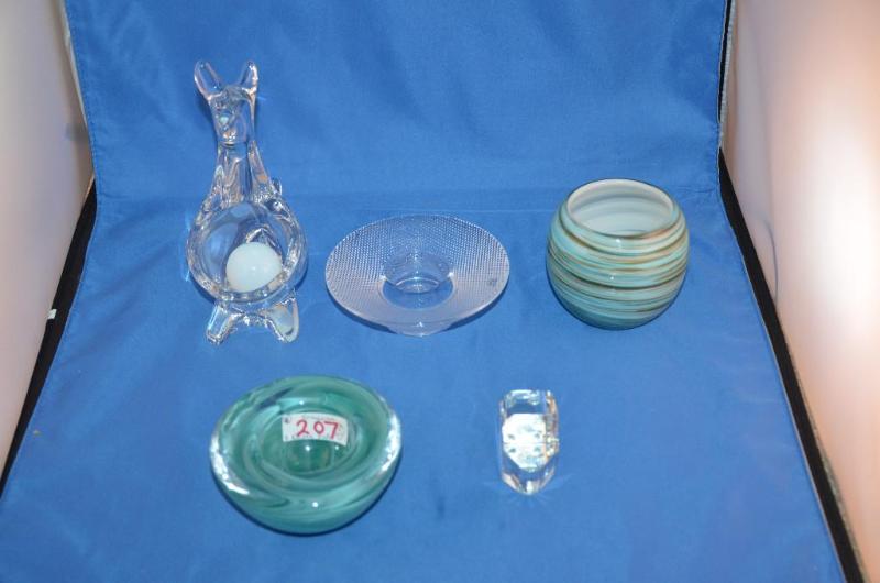 lot 207 image: 2 Kosta Boda lead Crystal & colorful lead...