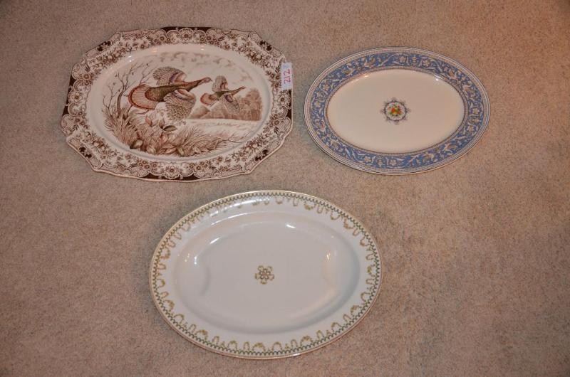 lot 212 image: 3 beautiful platters Wild Turkeys Windsor Wa...