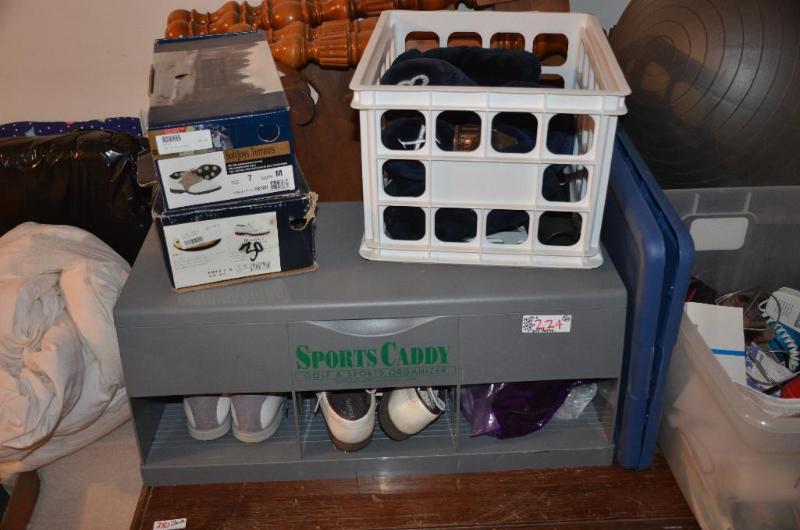 lot 224 image: Sport Caddy box and golf contents size 6.5 go...