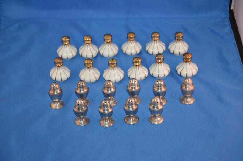 lot 231 image: Ten Sterling silver salt & pepper shakers...