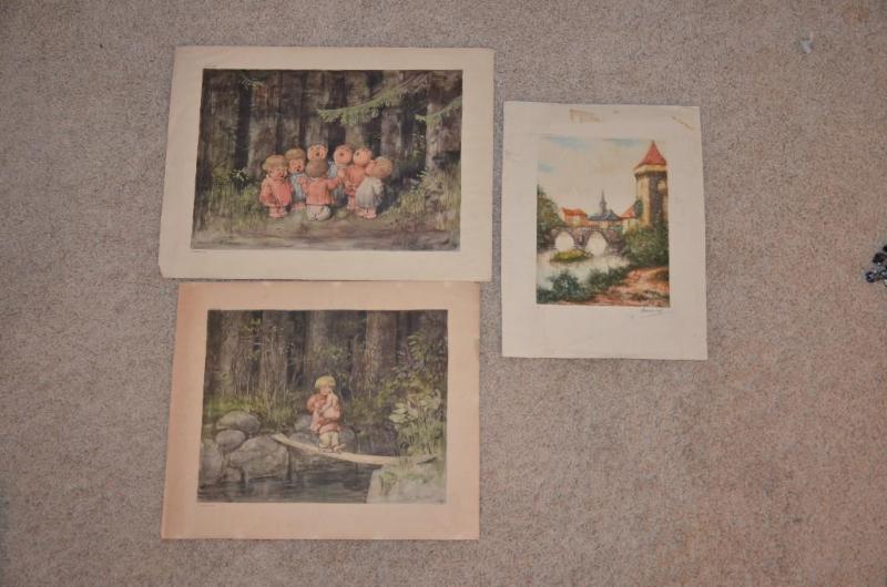 lot 239 image: Antique prints -  2 prints by R. Hogfeid...