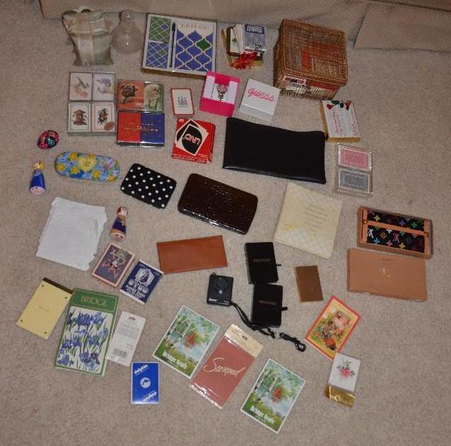 lot 255 image: Playing card collection and score cards, Gues...