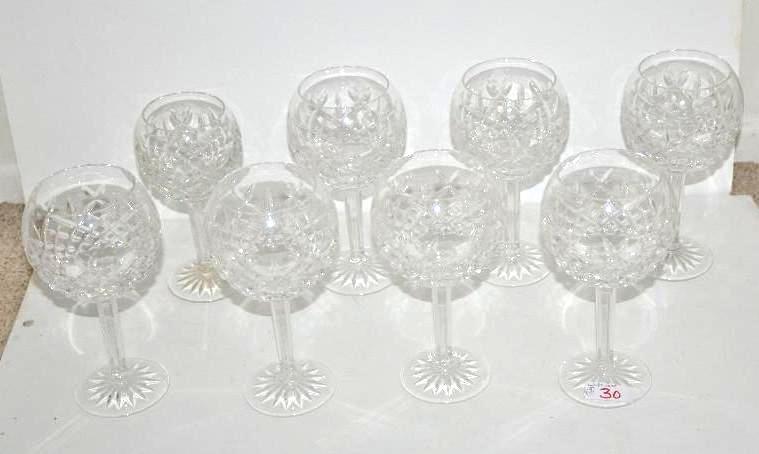 lot 30 image: Waterford crystal glasses, goblets set of 8 8...