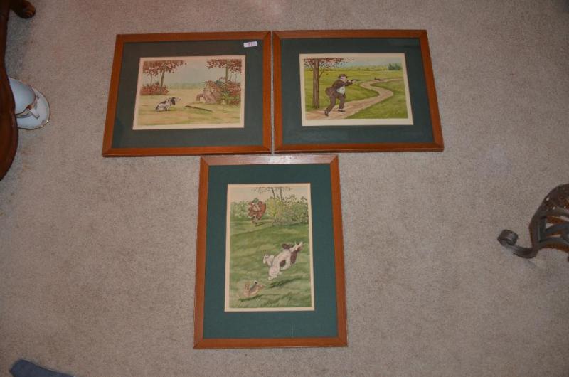 lot 81 image: Set of 3 water colors - 2 are 20x17" one...
