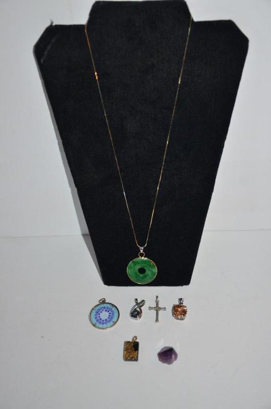 lot 86 image: Sterling silver, Murano glass, Amethyst Neckl...