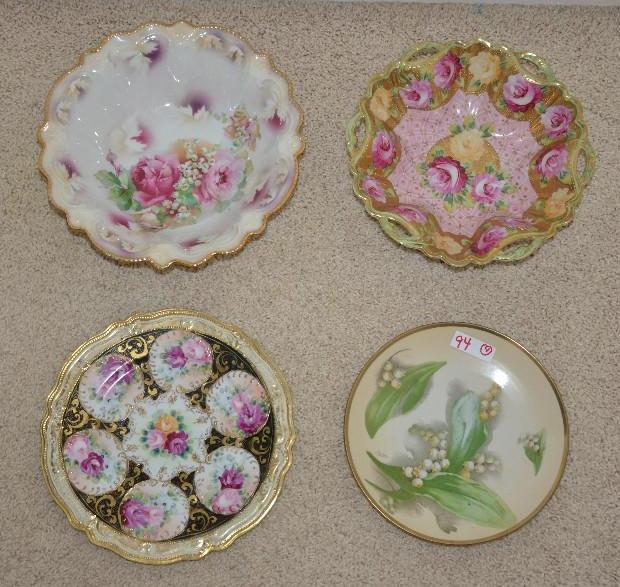 lot 94 image: Vintage plates - Hand painted in Nippon Marti...