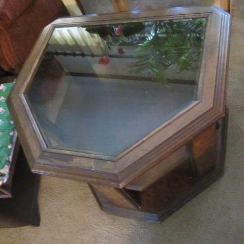 lot 110 image: Glass Top Occasional Table