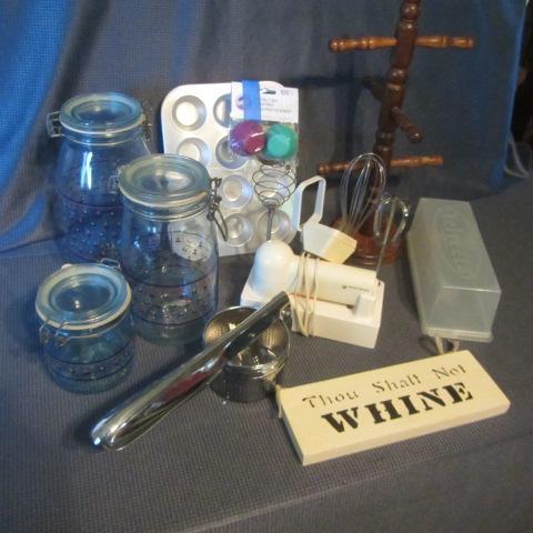lot 121 image: Mixer, Canisters, Muffin Pan