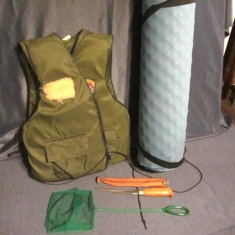 lot 145 image: Fishing Vest, Knife Sleeping Mat