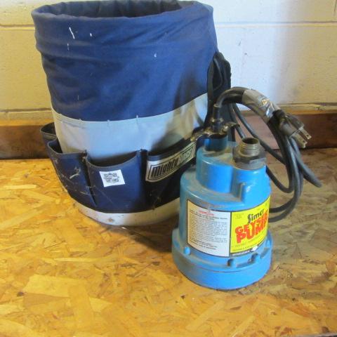 lot 40 image: Simer Pump, Bucket Liner