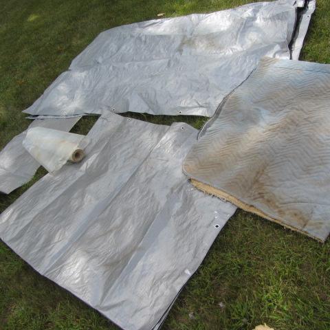 lot 43 image: Tarps, Plastic, Moving Blankets