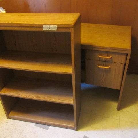 lot 103 image: Bookcase & Desk