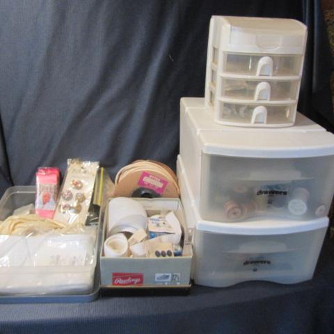 lot 109 image: Storage Bins, Sewing Notions