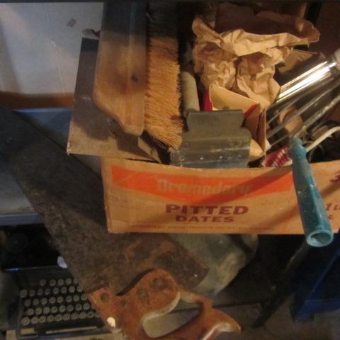 lot 132 image: Saw, Trowels, Paint Supplies