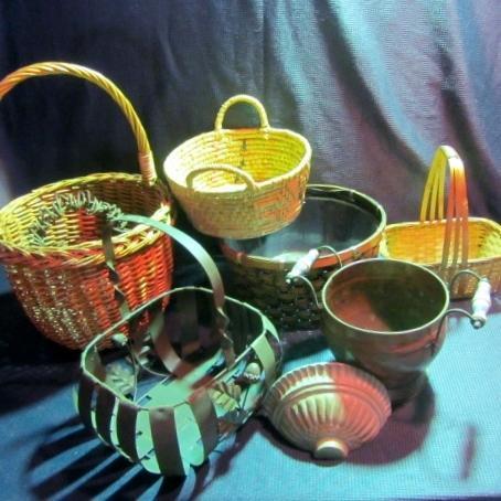 lot 194 image: Metal, Copper & Woven Baskets
