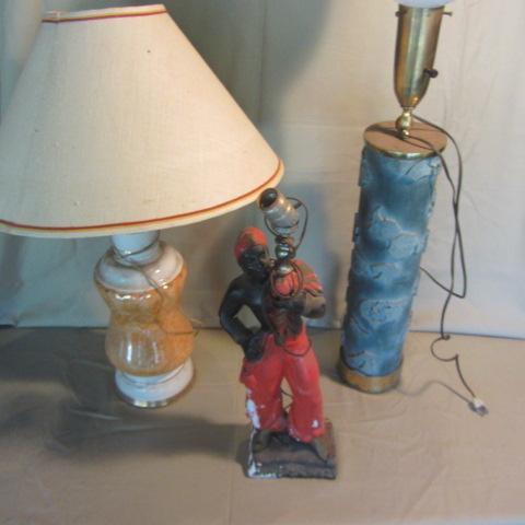 lot 259 image: Genie, Puzzle & Luster Table Lamps