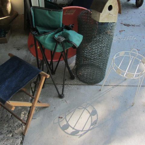lot 265 image: Plant Stand, Fencing Stool