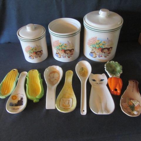 lot 287 image: Spoon Rests, Canisters