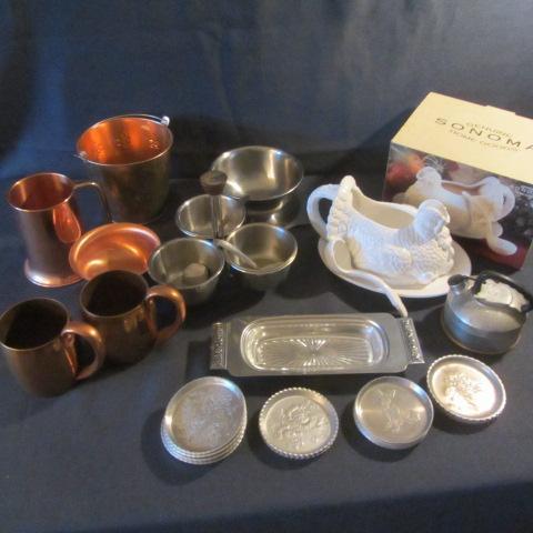 lot 293 image: Stainless Servers, Copper Mugs