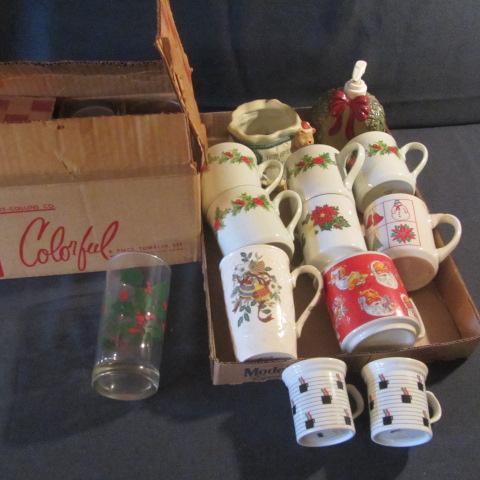 lot 294 image: Holiday Coffee Mugs & Glasses