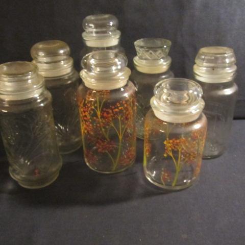 lot 318 image: Glass Canisters, Planters Peanut