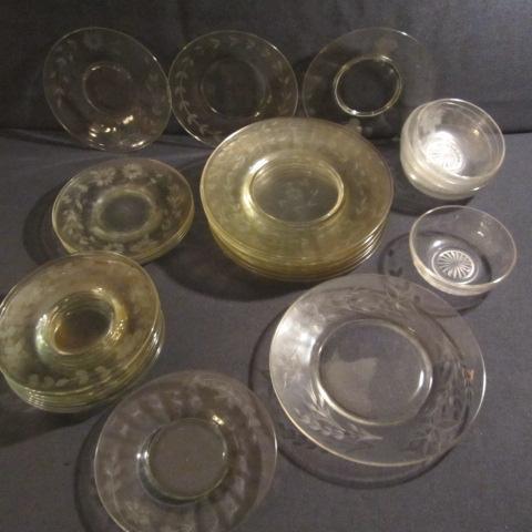 lot 326 image: Etched Dinnerware