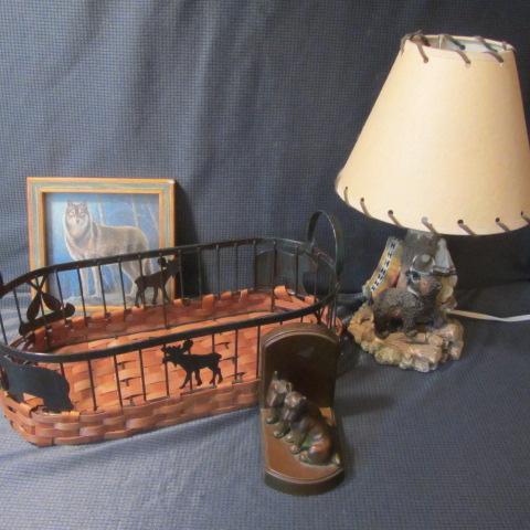 lot 70 image: Cabin Lamp, Scotty Bookend