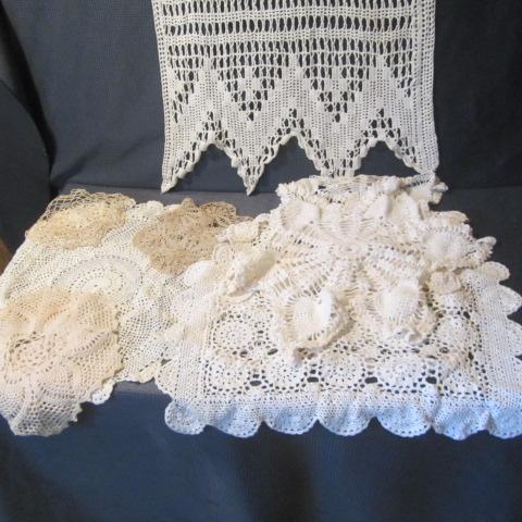 lot 75 image: Crocheted Doilies, Tatting