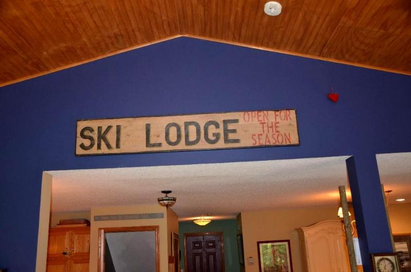 lot 100 image: Ski Lodge wood sign 6 feet by one foot...