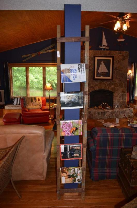 lot 13 image: Old farmhouse ladder 85" tall 15" w...