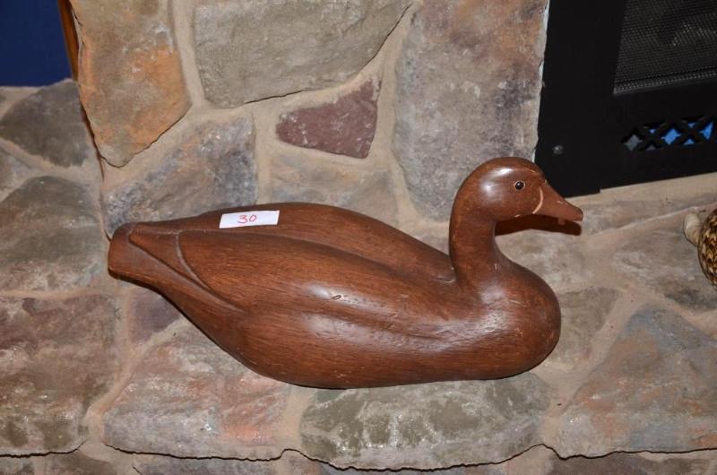 lot 30 image: Wood duck decoy 15" long...