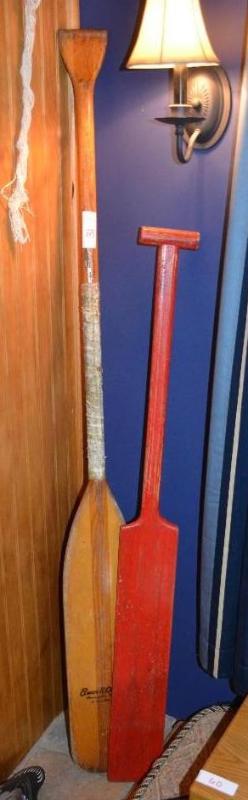 lot 31 image: 2 vintage canoe paddles...