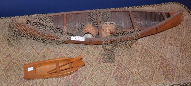 lot 46 image: Model boat 34" long & smaller model ...