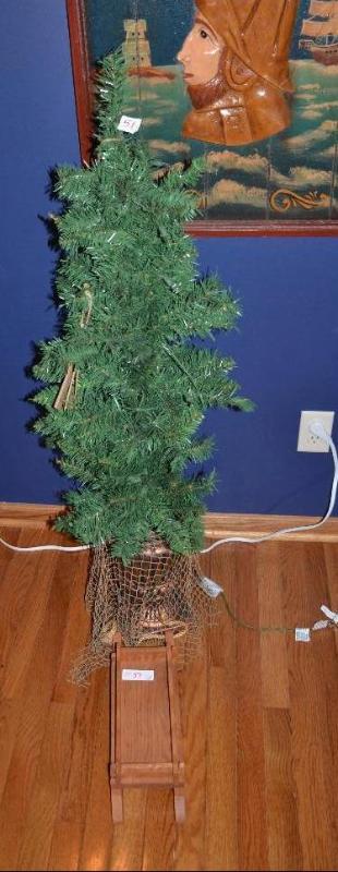 lot 51 image: Small Christmas tree 48" tall with light...