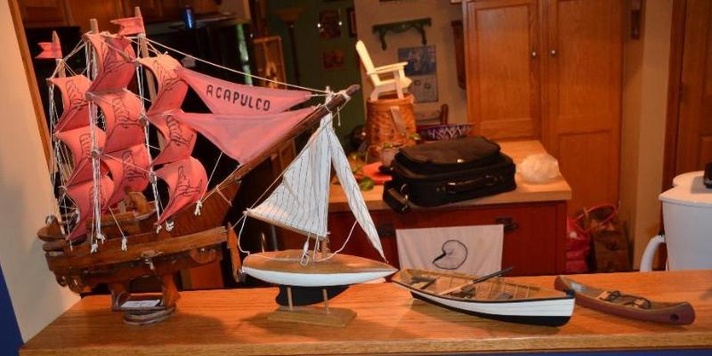 lot 58 image: 4 model boats The tallest is 19" tall....