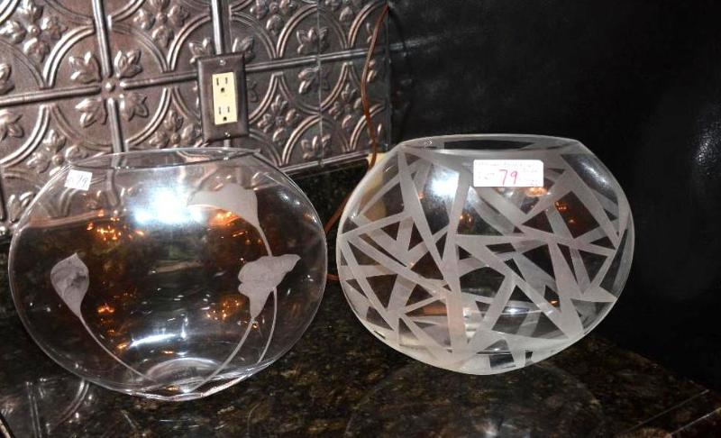 lot 79 image: One Mikasa vase & one vase of unknown bra...